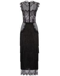 Dolce & Gabbana - Fringe-detail Lace Sheath Dress - Lyst