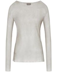 Giorgio Armani - Long-Sleeve Mesh Top - Lyst