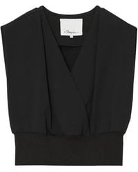 3.1 Phillip Lim - V-Neck Shoulder-Pad Top - Lyst