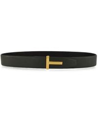 Tom Ford - T-Buckle Grained-Leather Belt - Lyst