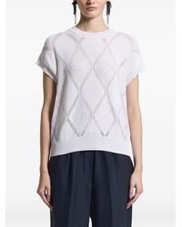 Peserico - Argyle Embellished Knitted Top - Lyst