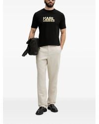 KARL LAGERFELD - Logo-Print Cotton T-Shirt - Lyst
