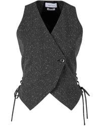 McQueen - Lace-Up Asymmetric Vest Top - Lyst