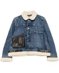 Sacai - X Levi's Giacca Denim Con Taschino Sul Petto - Lyst