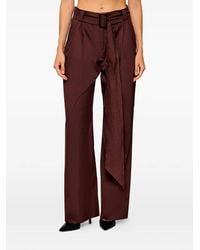 Marella - Belted Pleated Wide-Leg High-Waisted Trousers - Lyst