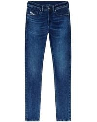 DIESEL Skinny Coated Jeans in Black for Men | Lyst