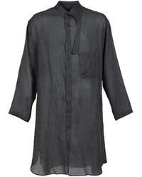 Yohji Yamamoto - Chemise Longue À Col Asymétrique - Lyst