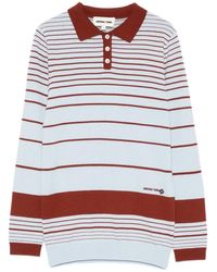 ShuShu/Tong - Striped Fine-Knit Polo Top - Lyst