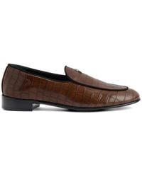 Giuseppe Zanotti - Crocodile-Effect Logo Loafers - Lyst