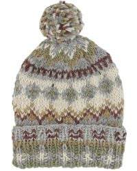 Chamula - Fair Isle-Pattern Pom-Pom Beanie - Lyst