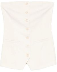 Patrizia Pepe - Button Strapless Top - Lyst