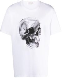 Alexander McQueen - T-Shirt aus Baumwoll-Jersey mit Logoprint - Lyst