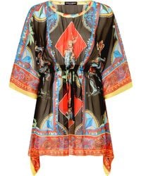 Dolce & Gabbana - Caftan À Imprimé Carretto - Lyst