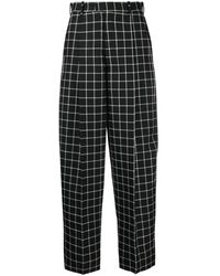 Marni - Check-pattern Wide-leg Cropped Trousers - Lyst