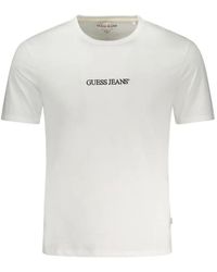 Guess - Katoenen T-Shirt Met Logoprint - Lyst