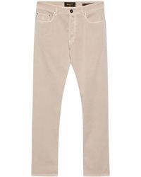 Moorer - Logo-embroidered Tapered Trousers - Lyst