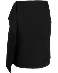 MM6 by Maison Margiela - Asymmetric Panelled Denim Skirt - Lyst