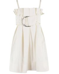 JW Anderson - Abito Midi Plissettato Con Cintura - Lyst