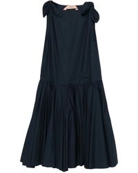 N°21 - Tie Straps Gathered Dress - Lyst