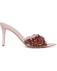 Gianvito Rossi - Elle Sequin-Embellished Suede Sandals - Lyst