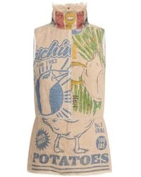 Moschino - Graphic-Print Raw-Edge Tank Top - Lyst