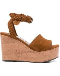 Jimmy Choo - Jori 100 Suede Wedge Sandals - Lyst