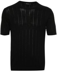 Tagliatore - Ribgebreid Katoenen T-shirt - Lyst