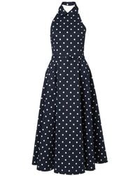 Carolina Herrera - Polka-Dot Halterneck Midi Dress - Lyst