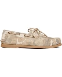 SCAROSSO - Camouflage Suede Boat Shoes - Lyst