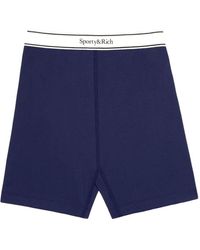 Sporty & Rich - Serif Logo-waistband Shorts - Lyst