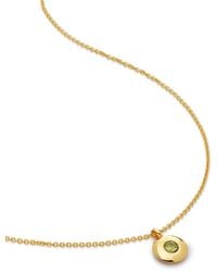 Monica Vinader - 18Kt Recycled Vermeil Birthstone Peridot Pendant Necklace - Lyst