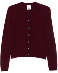 Allude - Button-Up Ribbed-Trim Cardigan - Lyst