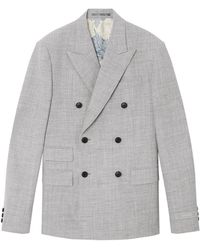 Versace - Double-breasted Wool-blend Blazer - Lyst