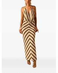 JBQ - Striped Halterneck Maxi Dress - Lyst