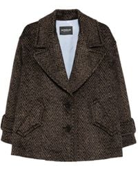 Dondup - Herringbone-Pattern Button Coat - Lyst