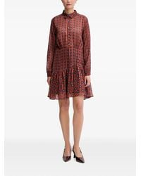 Morgan - Ruffled-Detail Floral-Print Mini Dress - Lyst