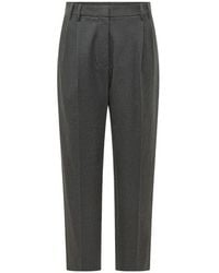 Brunello Cucinelli - Pleated Tapered Trousers - Lyst