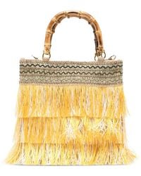 La Milanesa - Medium Orchidea Fringed Bamboo-Handle Tote Bag - Lyst