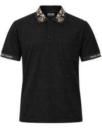 Versace - Polo À Imprimé Barocco Et Logo Brodé - Lyst