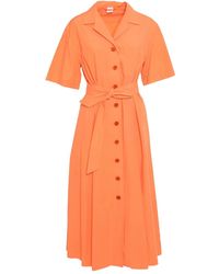 Aspesi - Vestido con cinturón y botones - Lyst