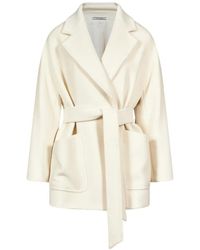 Tagliatore - Manteau Ceinturé Denise À Revers Crantés - Lyst