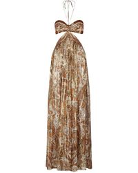 retroféte - Kimmy Paisley-Print Cut-Out Dress - Lyst