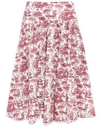 STAUD - Midi-Rok Met Bloemenprint - Lyst