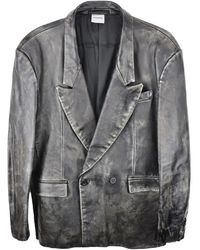 READYMADE - Leren Jack Met Dubbele Rij Knopen - Lyst