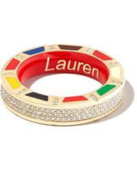 Lauren Rubinski - Anello in oro giallo e bianco 14kt con diamanti - Lyst