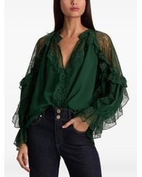Alice + Olivia - Blouse Volantée Aleena À Bords En Dentelle - Lyst