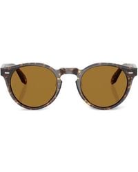 Oliver Peoples - Tortoiseshell Round Sunglasses - Lyst