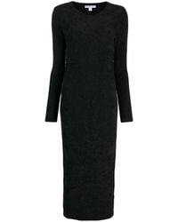 James Perse - Ruched Velvet Long-sleeve Dress - Lyst