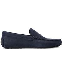 BOSS - Noel Leather Loafers - Lyst