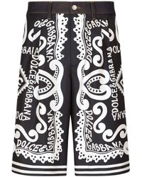 Dolce & Gabbana - Bermuda Shorts Met Logoprint - Lyst